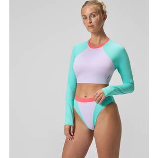 Women's FLU3NTE Solid Long Sleeve Rash Top Lilac/Green - Purple