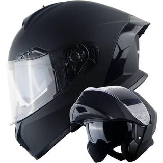 1Storm ny motorcykelcykel modulr helhjelm Dobbeltvisir solskrm: NOLED-X90 mat sort