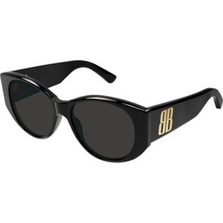Balenciaga Kvinde Balenciaga BB0455S 001 Solbriller Acetat Sort Grå Geometrisk