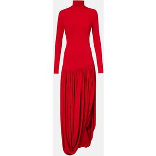 Magda Butrym Asymmetric pleated turtleneck maxi dress - red - S