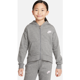 Nike Club Fleece-hættetrøje med lynlås til mindre børn - grå - 6X
