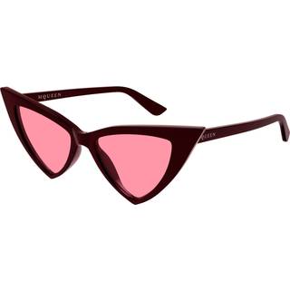 Alexander McQueen Kvinde AM0518S 004 Solbriller Acetat Rød Rosa Cat Eye