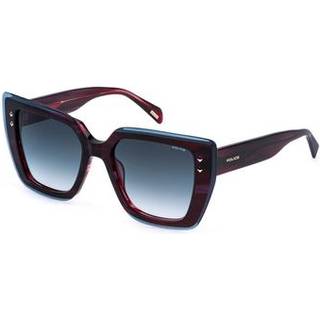 Police Kvinde SPLR98 0P60 Solbriller Acetat Violet Blå Sommerfugl Normal Nuanceret