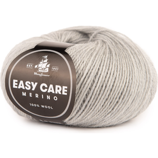 Mayflower Easy Care 004 Cool grey Indhold: 100% ren ny uld Vægt/længde: 50 g = ca. 185 m Anbefalede pinde: 3.00 - 3.50 mm Strikkefasthed: 10 x 10 cm = 28 m x 40 p Maskinvask ved 40°C.Anvend ikke alm. flydende vaskemiddel. Flydende uldvaskemiddel kan anvendes.