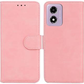 EIDERWOOD Motorola Moto E14 (4G) / G04s (4G) Kunst Læder Flip Case m. Ståfunktion & Kortholder - Lyserød