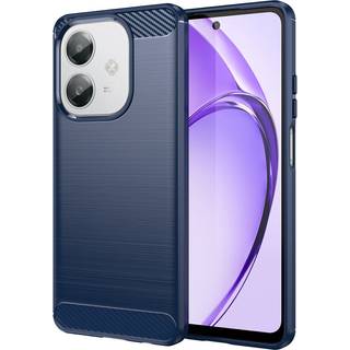 EIDERWOOD Oppo A60 / A40m / A40 Brushed Carbon Fiber Fleksibelt Plastik Cover - Blå