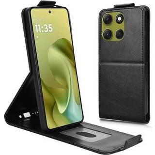 Motorola Moto G86 Power lodret flip-etui med stativ - sort