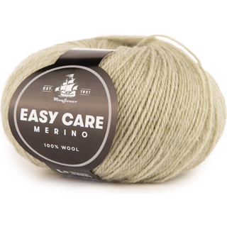 Mayflower Easy Care 003 Desert sage Indhold: 100% ren ny uld Vægt/længde: 50 g = ca. 185 m Anbefalede pinde: 3.00 - 3.50 mm Strikkefasthed: 10 x 10 cm = 28 m x 40 p Maskinvask ved 40°C.Anvend ikke alm. flydende vaskemiddel. Flydende uldvaskemiddel kan anvendes.