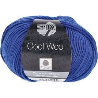 Lana Grossa Cool Wool 2099 Marineblå Indhold:100% ren ny, ekstrafin merinould Vægt/Længde:50 g = ca. 160 meter Anbefalede pinde: 3.00-3.50 mm Strikkefasthed:10 x 10 cm = 24 m x 34 p Vask:Finvask 30º/ Tørres fladt.