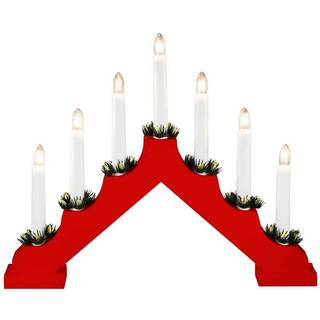 Konstsmide 2262-510 Elektrisk adventsstage 7 stearinlys rød