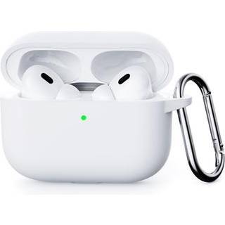 AirPods Pro 3 Silikone Cover med Karabinhage - Hvid