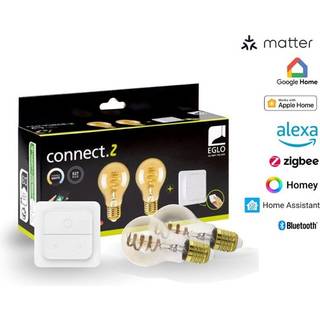 EGLO E27 LED-Z MATTER A60 CCT 7W 806lm amber 2-pak m/afbryder