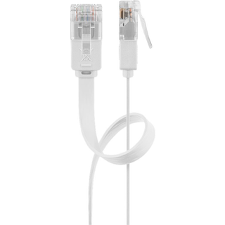 CAT6 U/UTP netværkskabel, RJ45 vinkel-lige - Hvid | 20,00 meter | PRIS-MATCH