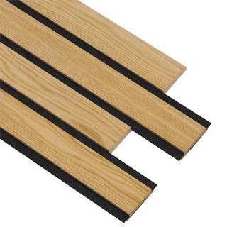 I-Wood Pro+ I-Lock 4-lamel akustikpanel, klar olieret, sort filt og lys kerne, egefiner, 16 x 300 x 2400 mm