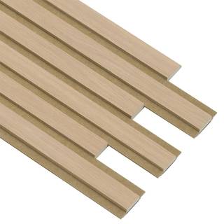 I-Wood Pro+ I-Lock Original akustikpanel, hvid olieret, brun filt og lys kerne, egefiner, 16 x 300 x 2400 mm