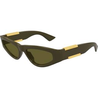 Bottega Veneta Kvinde BV1407S 003 Solbriller Bio-injiceret Grå Grøn Cat Eye