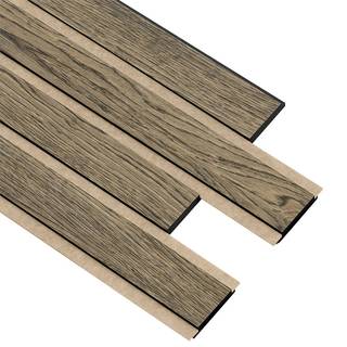 I-Wood Pro+ I-Lock 4-lamel akustikpanel, sort olieret, beige filt og sort kerne, egefiner, 16 x 300 x 2400 mm