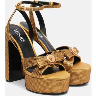 Versace Gianni Ribbon 140 satin platform sandals - gold - EU 37.5