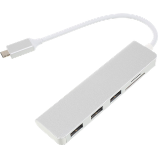 USB Hub med 3x USB og Kortlæser - USB-C