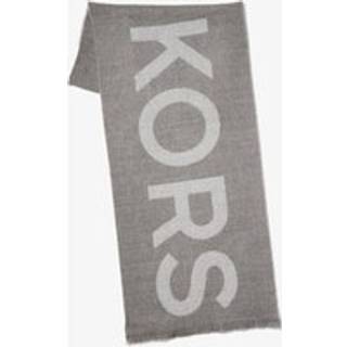 MK Oversized Logo Knit Scarf - Grey - Michael Kors - ONE SIZE