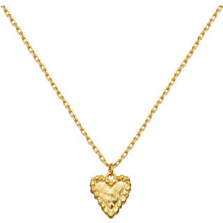 Maanesten - Fatale halskæde i forgyldt sølv med hjerte vedhæng