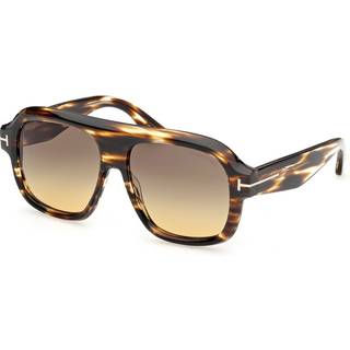 TOM FORD Kvinde FT1324 RHONDA-02 55B Solbriller Acetat Havana Røg Pilot Normal