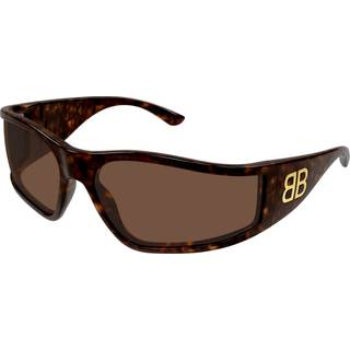 Balenciaga Unisex Balenciaga BB0457S 003 Solbriller Acetat Havana Brun Maske
