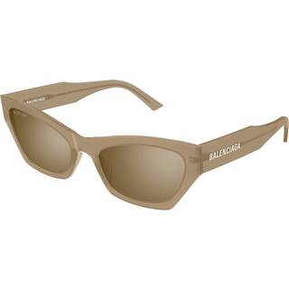 Balenciaga Kvinde BB0447S 004 Solbriller Acetat Beige Brun Cat Eye