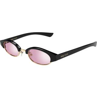 Alexander McQueen Unisex Alexander McQueen AM0534S 005 Solbriller Acetat Sort Rosa Rund