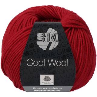 Lana Grossa Cool Wool Garn - 100 % Ren ny ekstrafine merinould Mørk rød 0514