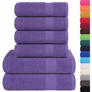 6-delt håndklædesæt FROGN lilla 100% bomuld