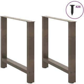 spisebordsben naturstål 2 stk. 70x(72-73) cm stål