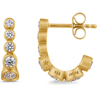 ByBiehl Stardust Flow øreringe i forgyldt med cubic zirkonia