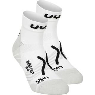 UYN Super Fast Running Socks 2 Pack Men - White, Black, Size 45-47 - white