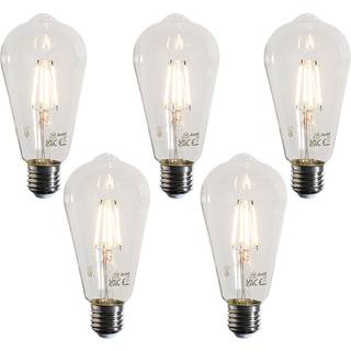 Sæt med 5 E27 LED Filament Pærer ST64 Klar 4W 470 lm 2700K