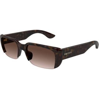 Alexander McQueen Unisex AM0532S 002 Solbriller Acetat Havana Brun Firkantet