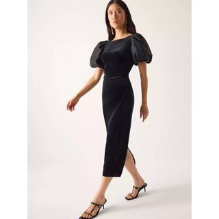 Monsoon Monsoon Sadie Midi kjole med Pufærme i fløjl - EU 36 (UK 8)