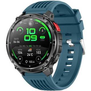 HT33 Health Monitoring Bluetooth Smartwatch med dansk sprog - 1,7 IPS-skærm - Blå