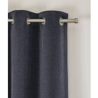 Next Blue Textured Plush Eyelet Lined Curtains