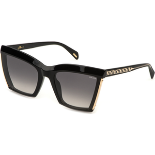 Police Kvinde SPLP44 NEBULA 1 700 Solbriller Acetat Sort Røg Firkantet Normal Nuanceret