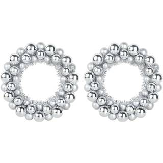 Jule Kugle Krans 2 pcs Sølv 33 x 33 x 7 cm Polystyren