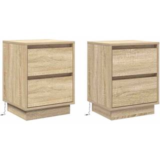 Natskab med 2 pcs Sonoma-eg 39 x 34.5 x 50 cm Konstrueret træ