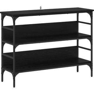 Konsolbord med hylde Sort eg 100 x 32 x 75 cm Konstrueret træ