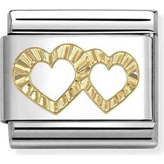 Nomination Gold Diamond Double Hearts Charm