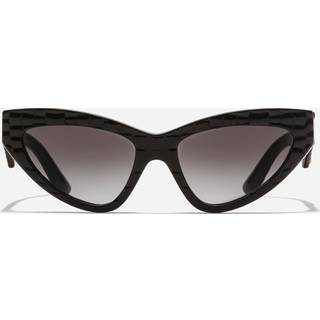 Dolce & Gabbana Kvinde DG4439 32888G Solbriller Acetat Sort Grå Cat Eye Normal Skygge