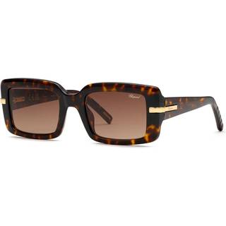 Chopard Kvinde SCH413M 04BL Solbriller Acetat Havana Brun Firkantet Antiblænding Nuanceret