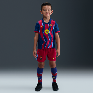 FC Barcelona 2025/26 Stadium Fourth Nike Football Replica-sæt i tre dele til mindre børn - blå - XS