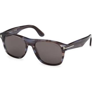 TOM FORD Mand FT1284 MARLON-02 56A Solbriller Acetat Havana Røg Firkantet Normal