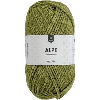 Järbo Alpe 36124 Meadow green Materiale: 100% ren ny uld Vægt/længde: 50 g = ca. 100 meter Anbefalede pinde: 4.00 mm Strikkefasthed: 10x10 cm = 19 m x 27 p Vask: Vaskes i hånden.