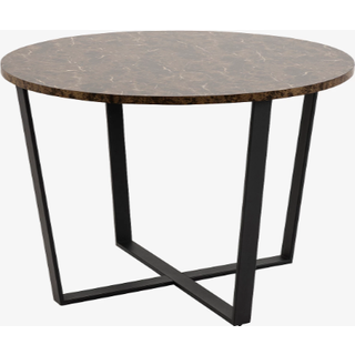 Amble spisebord (brunt marmor) - Ø110 cm.